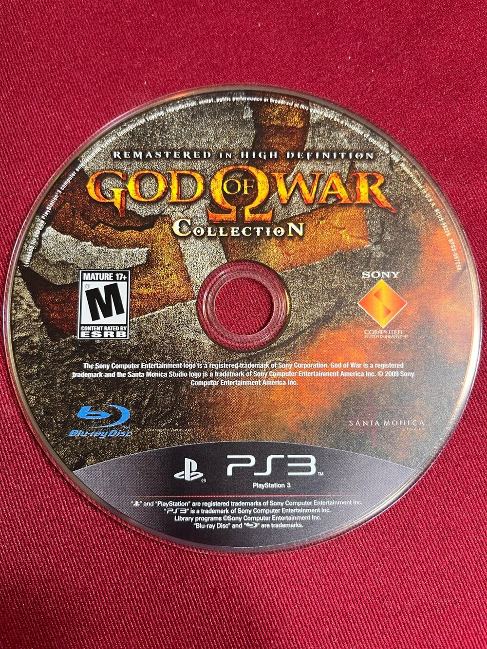 PS3 NO CASE GOD OF WAR COLLECTION REMASTERED HD-TESTED GOOD WORKING CONDITION